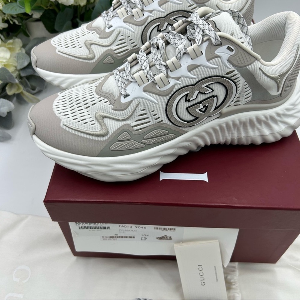 Men’s Gucci ripple sneakers interlocking G logo size 10.5 made in Italy NWT - Picture 9 of 11